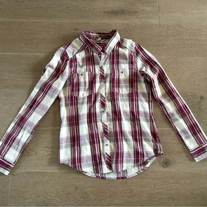 Roxy plaid button up shirt